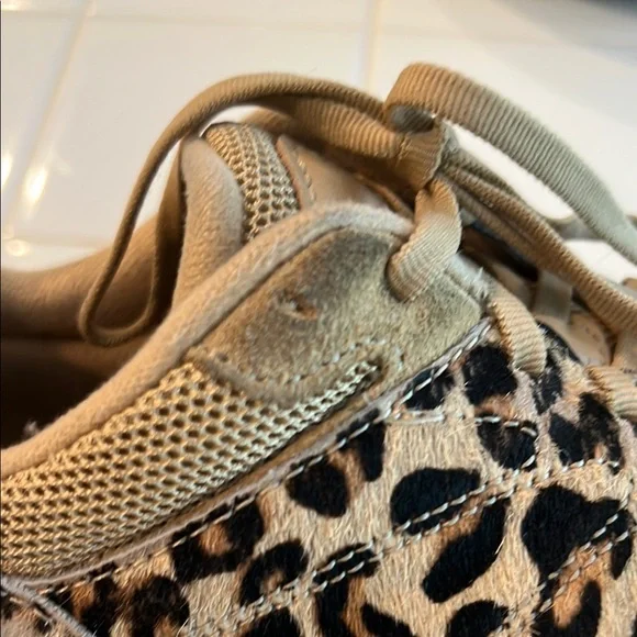 Hoka One One Women's Tan and Black Leopard Print Trainers - Picture 8 of 9
